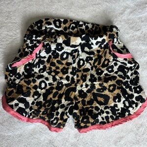 Leopard Print Kids Shorts with Pink Trim
